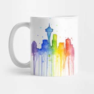 Seattle Watercolor Rainbow Mug